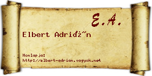 Elbert Adrián névjegykártya