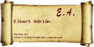 Elbert Adrián névjegykártya
